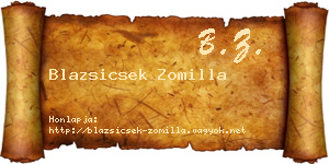 Blazsicsek Zomilla névjegykártya